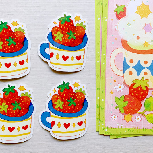 CHEYENNE BARTON - CUP OF STRAWBERRIES STICKER